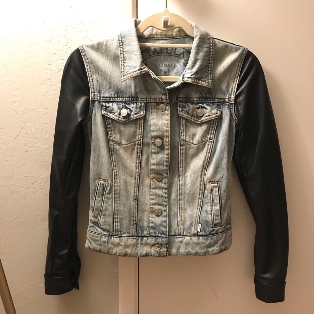 Talula jean and faux leather jacket